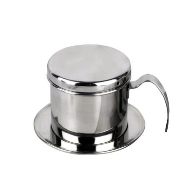 China WITH Single Drip Vietnamese Traditional Coffee LID Coffee Filter Cup Inox Phin Filter Stainless Steel Reusable Coffee Filter Maker for sale