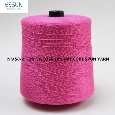 China High Sustainable TPM NM50/2 72% Viscose 28%pbt Angola Hair Like Spring Core Spun Yarn Summer Knitting Yarn for sale