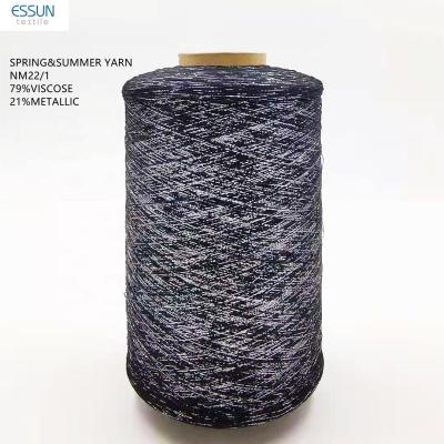 China New Spring Summer Yarn Anti-UV NM22 NM24 NM36 79%Viscose 21%Metallic Twisted Yarn For Knitting T-shirt Or Cardigans for sale