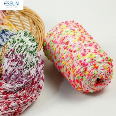 China Ring Spun Rainbow Pompom Yarn Multi Color Space Dyed Nanometer 5.6 Nylon 65% Polyester 35% Chenille Fancy Yarn For Sweater Knitting Fabric for sale