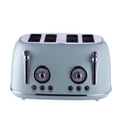 China Defrost Wholesale 2022 New Design Retro Bread Toaster Stainless Steel 4 Slice Bread Toaster With Custom Logo Bread Toaster for sale