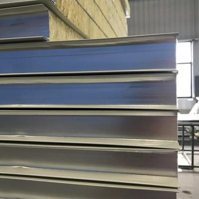 China hotel factory hot sale rock wool sandwich flat roof panels/wall panels/decoration panel for sale