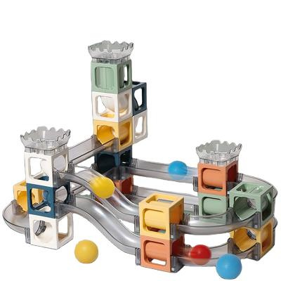 China DIY TOY High Quality Good Price Tiles Educational Magnetic Race Track Toys Ball Slide Building Block Magnetic Track for sale