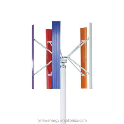 China Real 300W 12V 24V Wind Power Wind Turbine Generation Spiral Generator VAWT Red White Vertical Shaft Residential Energy with PWM Charger Controller for sale