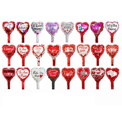 China Promotional Toy TF 6 Inch Feliz DIA Mama Globos Factory Heart Shape Happy Te AMO Mothers Day Decoration Helium Balloon for sale