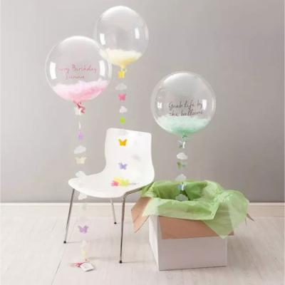 China Toy Hot Sale Promotional Romantic Party Transparent Bobo Balloon Colorful Noctilucent 18 Inch for sale