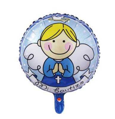 China Promotional Toy TF Baptism My Spanish MI boutizo Word Baby Shower Baptism Foil Balloon Decoration For Boys Pink Kits First Birthday Party for sale