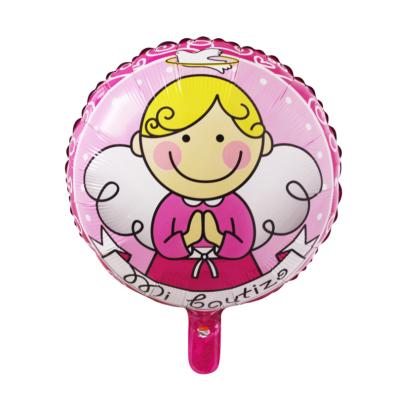 China Promotional Toy TF Baptism My Spanish MI boutizo Word Baby Shower Baptism Foil Balloon Decoration For Girls Pink Kits First Birthday Party for sale