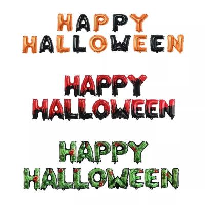 China Toy High Quality 16Inch Halloween Promotional Happy Letter Foil Balloons Inflatable Alphabet Halloween Banner For Halloween-Decor Party Supplies for sale