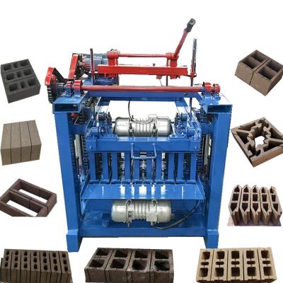 China Low cost small cavity cement fly ash concrete road brick semi automatic interlocking block making machine for sale