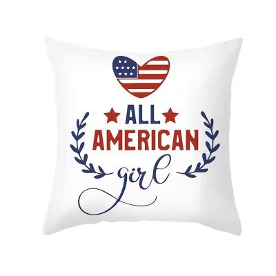 China Home Decor Sofa Cushion 2021 American Flag Pillowcase Independence Day New Home Products Sofa Pillow Cover Rest for sale