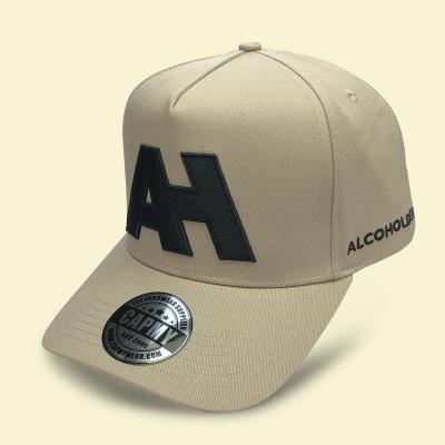 China Waterproof Customize Brands Your Own Logo Fit 3D Embroidery Hats Light Gray Deep Crown Outdoor Sport Men's Baseball Hat 5 Panel Baseball Cap for sale