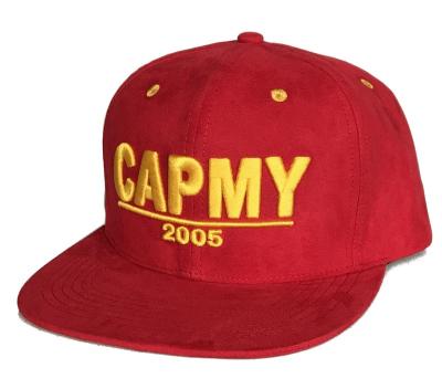 China 6-Panel Cap Hot Sale Customize 6 Panel Red Seuede Snapback Cap Hip Hop Style 3d Embroidery Logo Suede Snapback Cap 100% Customized for sale