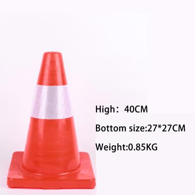 China Pavement Safety Wholesale Price Size 40cm Orange Reflective PVC Traffic Cone For Sale for sale