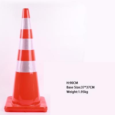 China Custom Flexible Pavement Safety PVC Traffic Cone Warning Reflective Road Cones for sale