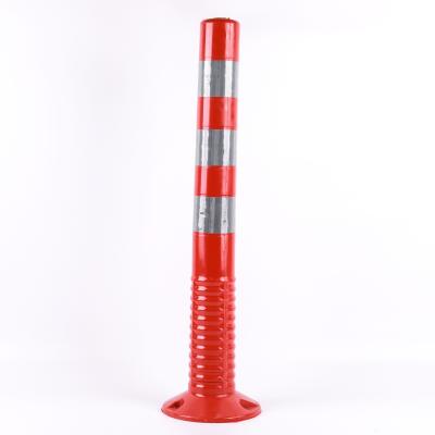 China High Quality Grade Red Reflective Film Engineering PU Warning Post Size: 75CM Base Width: 20CM for sale