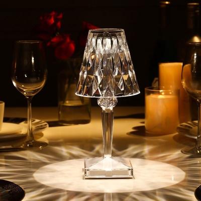 China Modern Clear Design Table Lamp Bedside Decor K9 Crystal Cross Metal Light Jewelry Fixture for sale