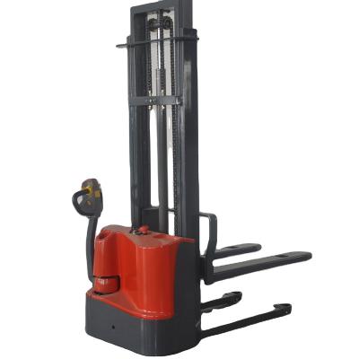 China Building Material Stores Walk Behind Battery Operated Electric Forklift Stacker Small Forklift for sale