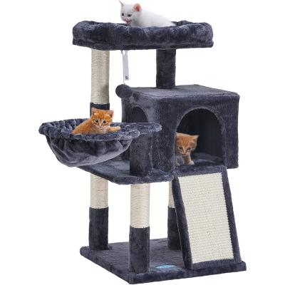 China Viable Small Size Cat Furniture Tower Cardboard Pet Cat Tree House Pet Toy for sale