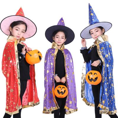 China The Most Popular Halloween Party Carnival Cosplay Products Ornaments Polyester For Party Witch Hat Witch Kit Cloak for sale