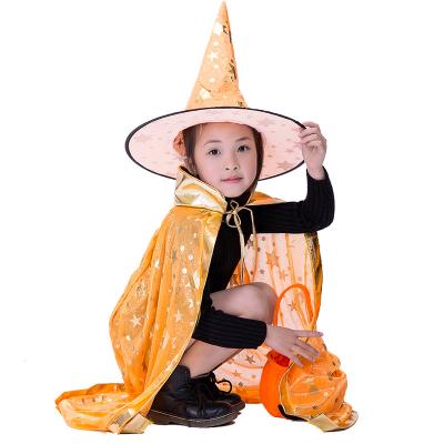 China Modern Funny Halloween Party Carnival Cosplay Fabric For Halloween House Party Supplier Witch Hat Decor Kit Witch Cloak for sale