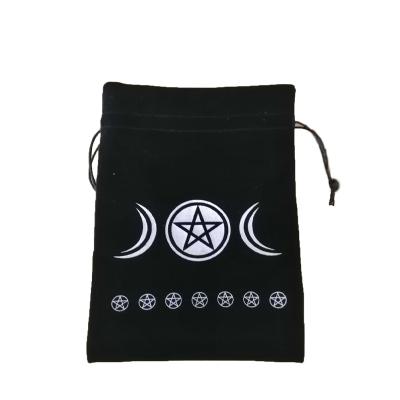 China Wholesale Recyclable High Quality Thick Multi Pattern Logo Printed Storage Velvet Tarot Bag for sale