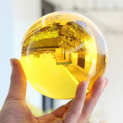 China Europe natural transparent clear quartz Fengshui display citrine ball healing K9 Crystal Ball For Decoration for sale