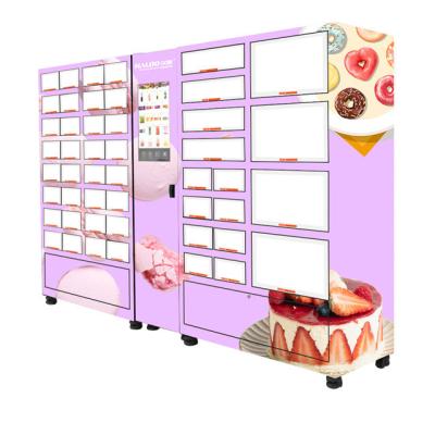 China Microwave Heating Refrigerated Food Vending Machine Sheet Metal Material 4000W for sale