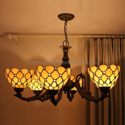 China Iron Art Work Modern Tiffany Style Glass Chandelier Lighting for Islamic Restaurant for sale