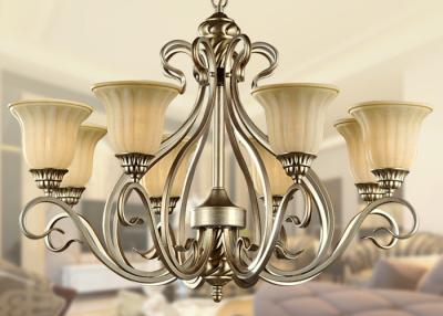 China Customized Modern / Retro Style Wrought Iron Chandelier with Shades 8 Light 800W for sale