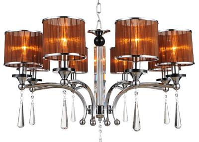 China Hotel Hall / Foyer Decorative Chrome Chandelier , Modern Wrought Iron Crystal Chandelier for sale