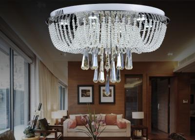 China White Modern Luxury Crystal Ceiling Lights / Glass Ceiling Lighting Fixtures Chandeliers for sale