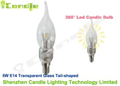 China Crystal Chandelier Led Bulbs E14 , Transparent Glass 5w Led Candle Bulb CE EMC for sale