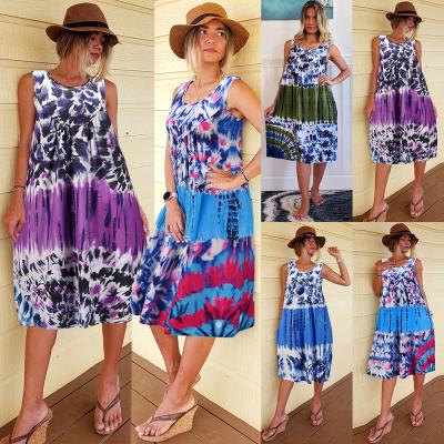 China Anti Wrinkle Anti Wrinkle Plus Size Floral Print Kaftan Dress Maxi Dress Female Vintage Sunbath ZANZEA Vestidos Tie Dye Short Sleeve Summer Dress Women Long for sale