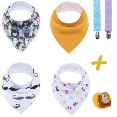 China Manufacturer Wholesale Private Label Antibacterial Snap Cotton Fleece Baby Bandana Bibs for sale