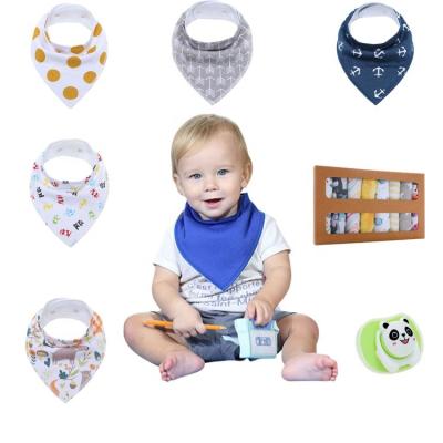 China 100% Natural Cotton Antibacterial Drooling and Teething Baby Bandana Bibs for sale