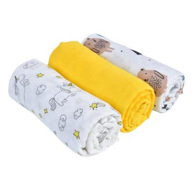 China Portable Muslin Soft 100% Cotton 3 Pack, Unisex Baby Large Muslin 47 x 47 Wrap Blanket for sale