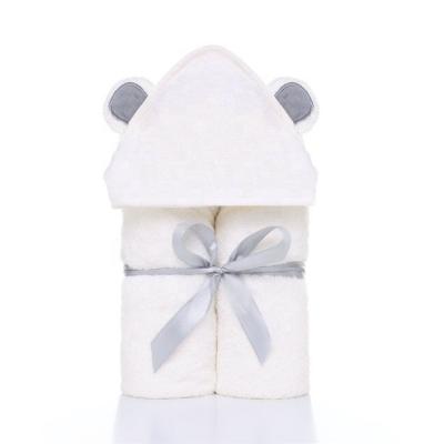 China QUICK DRY Soft Highly Absorbent Baby Shower Gift Large Newborn Baby Shower Plush Hooded Towel for sale