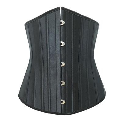 China Good Quality Satin Underbust 26 Antibacterial Black Animal Steel Corset Women Apricot Lift Up Corsets for sale