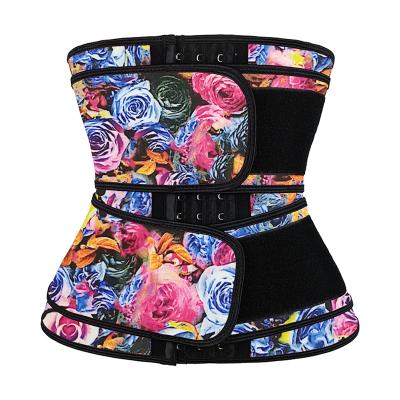 China Antibacterial Sauna Suit Plus Size Latex Corset Belt Women Slimming Body Shaper 2 Strap Waist Trainer for sale