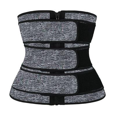 China Antibacterial Body Shaper Compression Belt Three Straps Steel Boned 9 Tummy Control Slimming Neoprene Waist Trainer for sale