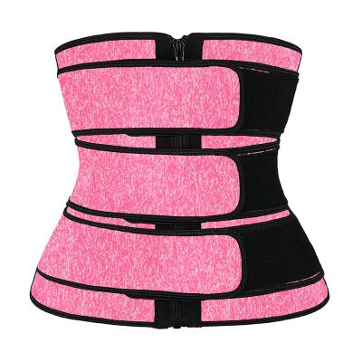 China Antibacterial Custom Women Adjustable Body Shaper Slimming 3 Belt Tummy Trimmer Neoprene Waist Cincher Corset Belt Waist Trainer for sale