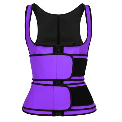 China Antibacterial Custom Logo Tummy Control Body Shaper Compression Double Belt Slim Lose Weight Latex Waist Trainer Vest for sale