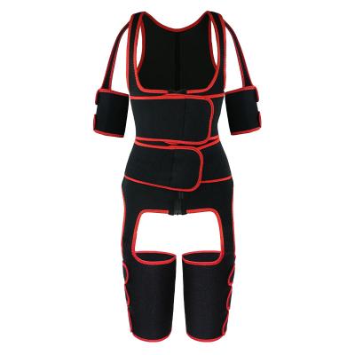 China New Antibacterial Women Slimming Body Shaper High Waist Neoprene Back Support 2 Belts Weightlifting And Thigh Trimmer for sale