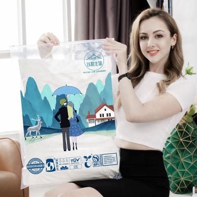 China BIODEGRADABLE Garment Self-Seal Bag Packing Bag Zipper Pouch Plastic Transparent Portable Wholesale White Spot for sale