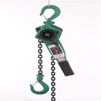 China Lifting Goods Hand Lever Elevator Chain Block Green Color for sale