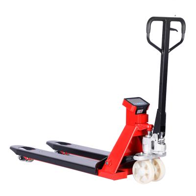 China 2000kg Electronic Hand Pallet Truck 2T2.5T3T Manual Scale Pallet Forklift for sale