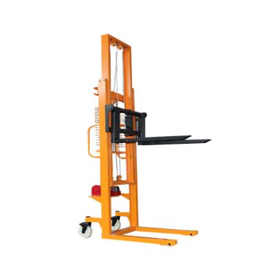 China Garment Shops Hydraulic Terminal Stacker 2000kg Hand 1t Manual Stacker Hydraulic Express Terminal Forklift for sale