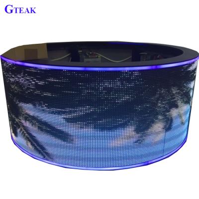 China Round Column Indoor Advertising Flexible Curve Led Display Screen for sale