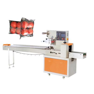 China Horizontal Automatic Food Pillow Fresh Fruit And Vegetable Wrap Film Machine for sale